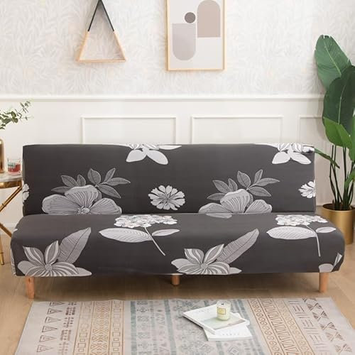 Yekuhe Sofabezug ohne Armlehnen Spandex Sofa Überzug Armless Schlafsofa-Bezüge 2/3 Sitzer Stretch Sofahusse rutschfeste Abdeckung Husse für Sofabett (Color : #32, Size : 185-210cm/70-82'')