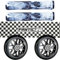 Fantic26 Stunt-Scooter Trick Roller Ersatzteile Bundle I Core Pro Soft Griffe mit Barends I F26 Spy7 110mm Abec11 Rollen I Griptape Checker Schwarz/Weiß
