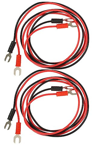 Toyvian 4pcs U-shaped Dual-head Phonograph Test Leads Set, Copper Turntable Record Player Connection Wires with Pvc Insulation, Grounding Earth Cables for Vinyl Players