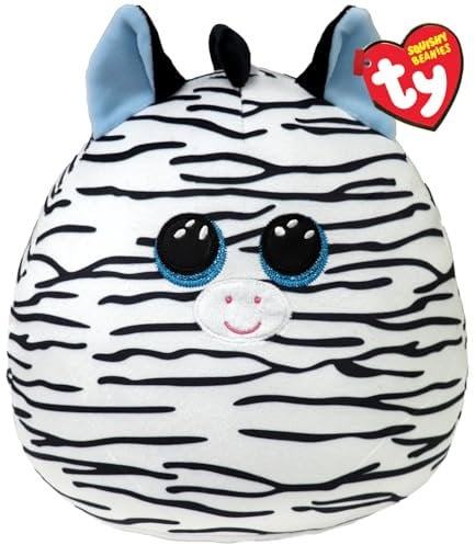 Ty Xander Zebra Squish a Boo 10 Inches - Squishy Beanies for Kids, Baby Soft Plush Toys - Collectible Cuddly Stuffed Teddy