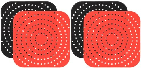 Ciieeo 4pcs Instant Air Fryer Accessories Double Square Tray Silicone Pan Liner Heat-Resistant and Reusable