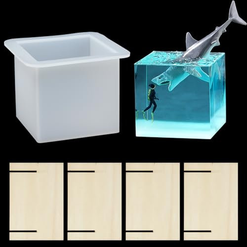 Neikafan Silikonformen Gießformen Quadratische Würfel 8x8 cm Groß Silikonform Epoxidharz Resin Quadratische Würfel Gießform Kerzenform Silikon für Kerze, Seife Herstellung, DIY Handwerk