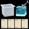 Neikafan Moule Silicone Carré pour Résine Epoxy Cube Moule Grand 8x8 cm, Carré Moule Silicone Resine Epoxy Rectangle Cube pour Fabrication de Bijoux, Bricolage Artisanale Décorations