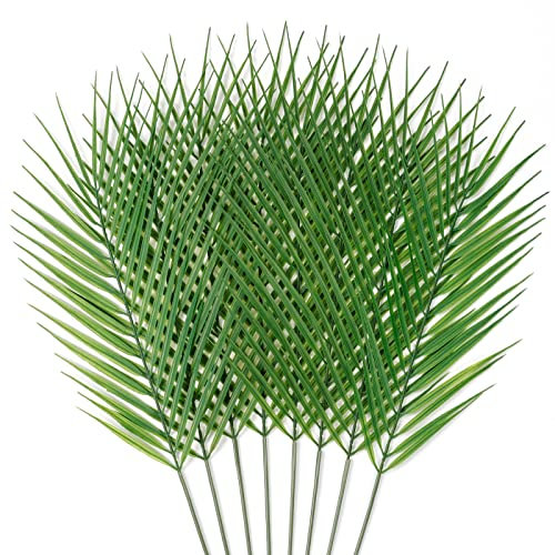 Weldomcor 12 foglie di palma artificiale di Areca, 68 cm, foglie di palma tropicali artificiali con tronchi, pianta artificiale per palma, domenica, hawaiana, luau, giungla, matrimonio, compleanno,