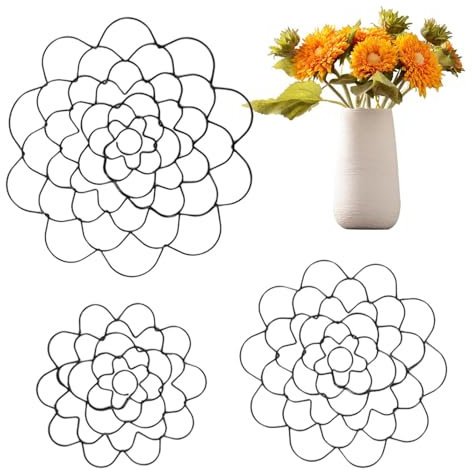 mimika Blumengitter Für Vase, 3Stk Blumenarrangement-Halter, Blumen Gitter Für Vasen,Blumenarrangement-Blumenstraußhalter,Blumenarrangement Halter,Blumendeckel-Arrangements Aus Edelstahl