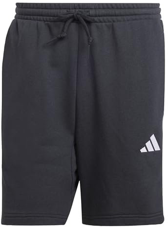 adidas Herren Essential Three Stripes French Terry Short, Black/White, XS