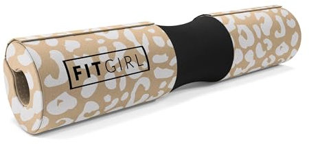 FITGIRL Kniebeugen- und Hüftstoßpolster für Beintag, Langhantelpolster bleibt sicher an Ort und Stelle, dickes Kissen für bequeme Kniebeugen, Ausfallschritte, Gesäßbrücken (Beige Leopard)