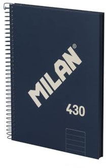 MILAN® Cuaderno A5 con tapa dura, papel a líneas (7 mm), 80 hojas de 95 gr/m², colección 430, azul