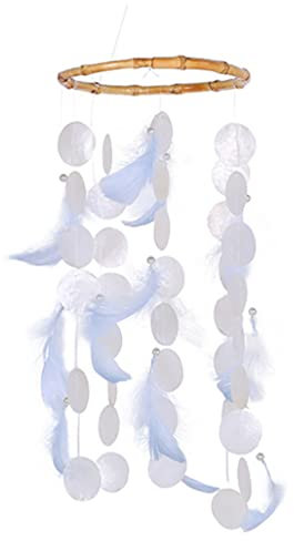 Windspiele mit Federn Windspiel mit Muscheln Traumfänger Glocke Bett Garten Hängedekor für Hof und Terrasse