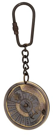 NKlaus Titanic Dauerkalender Schlüsselanhänger aus antikem Messing – 11,5x4,5cm Nautische Retro-Deko 16015