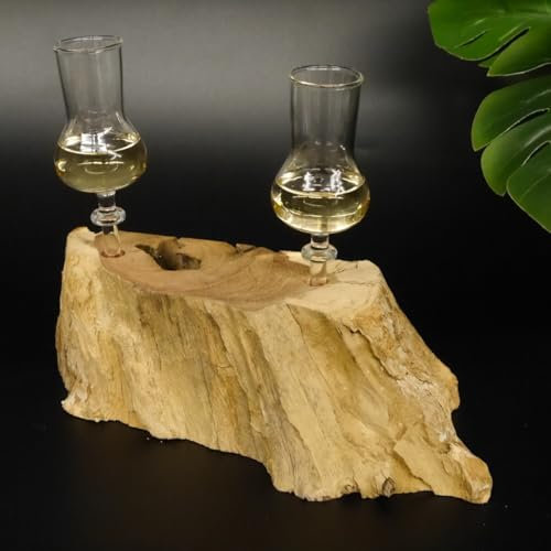 GTK Geweihe & Trophäen Krumholz Schnapsanbieter 2 Gläser mit Stiel auf Wurzel Steckglas Set Schnaps Geschenk Neu 27.60.1.30
