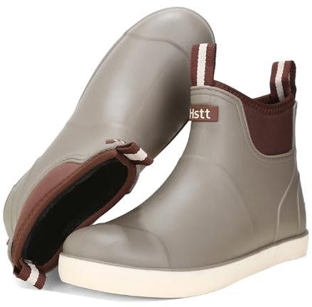 Stivali di gomma Uomini con Pelliccia Calda Foderata, Inverno Comodo Anti-Slip Gomma Half High Stivali invernali impermeabili Stivali da neve, Stivali da pioggia Scarpe di gomma Stivali da lavoro