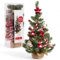 MIJOMA Mini albero di Natale in sacchetto di iuta, decorato con 10 personaggi, plastica infrangibile, aghi morbidi realistici, stabili e decorativi, diametro 35 cm, altezza 60 cm (decorazione per