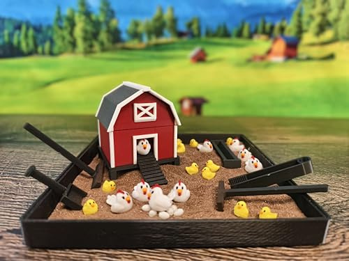 MunnyGrubbers Chicken Zen Garden - Sandbox - Sand Garden - USA Made - 7 x 7 - Fine Sand - Stress Relief