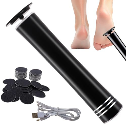 Electric Foot File Black Professional Electric Foot Sander Pedicure Tools,Hard Skin Remover Foot Electric,Adjustable Speed,Suitable for Dry,Cracked Heel Calluses,with 60 Sandpaper Discs