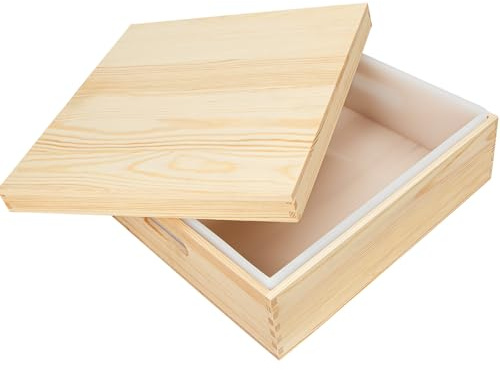 Moules à savon de 8 l pour la fabrication de savon, moule à savon en silicone avec boîte en bois et couvercle, grand approvisionnement de fabrication de savon pour la fabrication de savon fait à la
