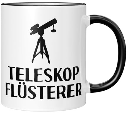 CupHaven® Astronomie Tasse Teleskopflüsterer Astronom Astronomin Hobby-Astronom Sternkunde Kaffeetasse Kaffeebecher Becher Geschenk Geschenkidee