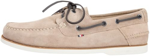 Tommy Hilfiger Herren Boat Schuhe Core aus Wildleder, Beige (Coastal Taupe), 44