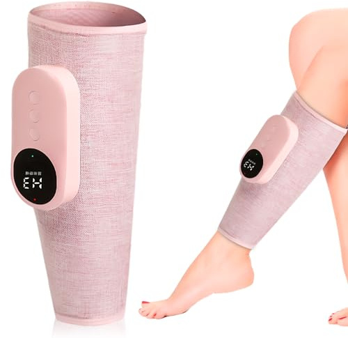 Beinmassagegerät, Kabellose Wadenmassagegerät, Luft-Bein-Massagegerät-Maschine für Die Durchblutung und lindern Schmerzen Schmerzlinderung, Massagegeräte mit 3 Intensitäten und 3 Modi, Rosa