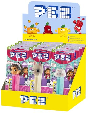 PEZ - PEZ Boîte Présentoir de 12 Blisters (1 distributeur + 1 recharge de bonbons) GABBY DOLL'HOUSE