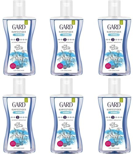 6x Gard Kurfestiger Normal Haltegrad 3 mit Bambus-Extrakt, silikonfrei, Volumenfestiger für Halt ohne Verkleben-Normal, mit natürlichem Bambus-Extrakt, 220ml (6er Pack)