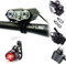 Faro Bicicletta Anteriore LED Luce luci per Bici Bicicletta MTB,Torcia da Testa Lampada Frontale Bici Faro,(4 modalità,3 LED) U2 Max.6000lm + Luce Posteriore Bicicletta (TY.1)