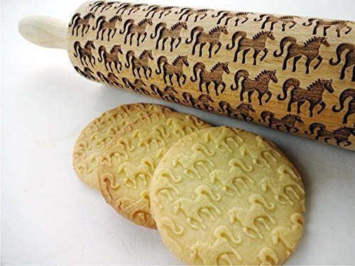 Nudelholz mit PFERDE. Teigrolle für DIY Küche, Teig & Plätzchen. Gravierte Nudelholz mit Muster von Algis Crafts