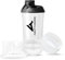 AMITYUNION Deluxe Shaker 700ml - Premium Eiweiß Shaker auslaufsicher - BPA frei mit Sieb, Skala für Protien Pulver, Fitness Becher für Isolate, Sport Konzentrate mit 2 Containern in Weiß Schwarz Cup