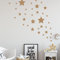 STERNEN SET X Kinderzimmer Wandsticker 36 Stück Sterne Sternenhimmel zum Kleben Wandtattoo Wandaufkleber Sticker Wanddeko (Hellbraun)