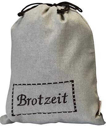Textil FreWe Brotbeutel in verschiedenen Größen, Öko-Tex 100, klein „Brotzeit“ für ca. 7 Brötchen