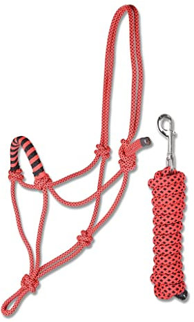 Waldhausen Knotenhalfter mit Strick, rot, Warmblut