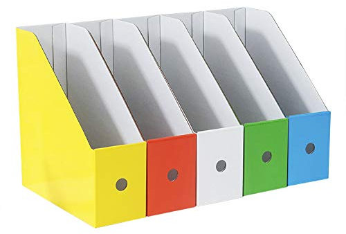Archiv-Stehsammler Recyceltem Karton Zeitschriftenbox System Stehordner Aktenhalter Bürobedarf Zeitschriftenhalter Datei Organizer für Home Office Schreibtisch Speicherorganisator 5er Pack