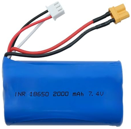 7,4 Volt Akku 2 S 2000mAh für Huina 1580 1583 18184 Vollmetall Bagger S1582 580 S16800 Akku 2 polig XT30 Stecker