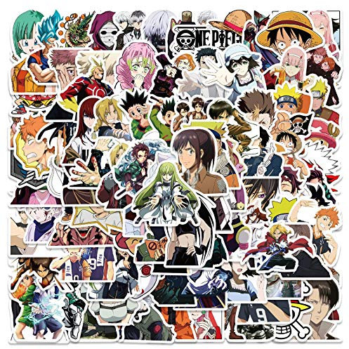 100 Stück Aufkleber Gemischter Anime Wasserflaschen Laptop Telefon Gitarre Skateboard Motorrad Fahrrad Vinyl Stickers Wasserdicht Ästhetisch Klassischer Aufkleber für Jugendliche Kinder Erwachsene