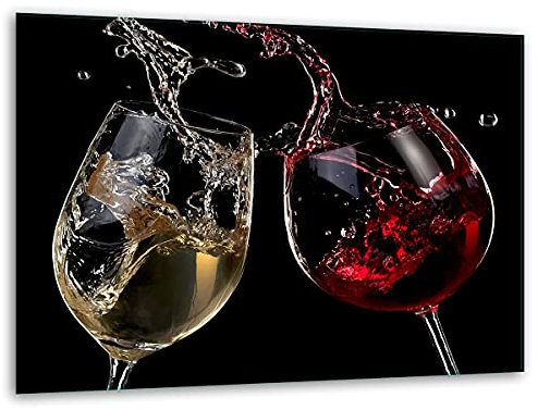 TMK, Schneidebrett glas 40x30 mit motiv Wein Schneideplatte, Herdabdeckplatte deko glas