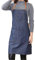 YEKEYI Jeansschürze mit Tasche, verstellbare Küchenschürze mit 3 Taschen, Uni, Schürze für Damen und Herren, mit Tasche zum Kochen, Lblue, Einheitsgröße