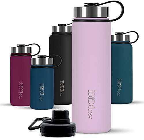720°DGREE Botella Agua Termo Acero Inoxidable “noLimit“ – 710ml - Sin BPA Free, Antigoteo y Prueba de Fugas - Frasco térmico, Cantimplora Aislada Bebida Caliente Frío con Gas +Cubierta Deporte Gratis