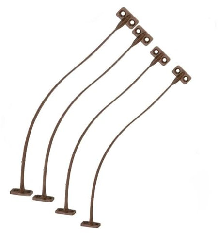 NOTIME Qty 4 Unhanded Flexible Plastic Flap Stay Stop Restraint. Home, Static, Caravan, Campervan, lodges, for Lightweight Flaps, Doors, Cupboards, 200mm 7'' 7/8 Inch Length Mounting (Brown)