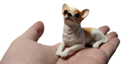 TALKLEK Mini-Chihuahua-Figur aus Kunstharz, 5,1 cm, Geschenke, Mini-Hunde-Gedenkgeschenke, Hundefiguren, Auto-Dekoration, Sammlerstück, Chihuahua-Statue, Skulptur, Geschenke für Chihuahua-Liebhaber