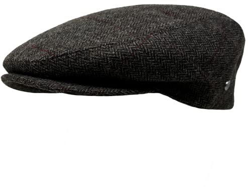 WEROR Herren Schiebermütze Flatcap Schirmmütze Cap Mütze Fischgrät WEROR-393.1 (55, Braun)