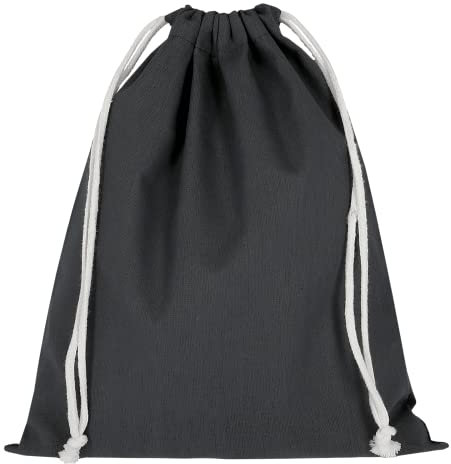 TEXXILLA Zuziehbeutel - Baumwolle | OEKO-TEX 100 zertifiziert | 25x30cm | Jutebeutel | Einkaufstasche | unbedruckt, Farbe:anthrazit