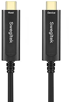 Faseroptisches USB 3.1 Typ C Kabel, USB C auf C, 10 Gbit/s, 30 m, kompatibel mit Industriekamera, Machine Vision, medizinischer Sicherheit. Breiter Guss. Drucker, Scanner, Touchscreen, Kamera,