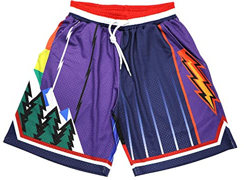 TPAZGHE Herren-Basketball-Shorts, Netzstoff, Fitnessstudio, Sport, Workout, Training, Kordelzug, Retro, lässig, modisch, athletische Shorts mit Taschen, UK009, XXL