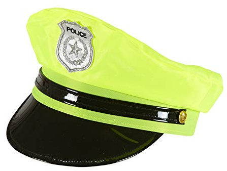 KING OF HALLOWEEN.DE Neon Gelbe Polizeimütze