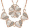 Silver 925 Four Leaf Clover Necklace Lucky Heart Necklace for Women 4 leaf clover necklace for women (Rose Gold)