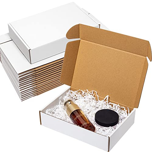 Wowxyz Shipping Boxes 9x6x2 25 Pack White Corrugated Cardboard Box