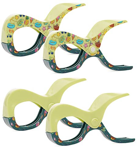 4 pinzas de verano grandes para toalla de playa, ropa de lavandería, colcha, camping, jardín, cometa, surf, tumbona, yate, barco, jubileo, gimnasio, cocina, al aire libre, accesorio de regalo de