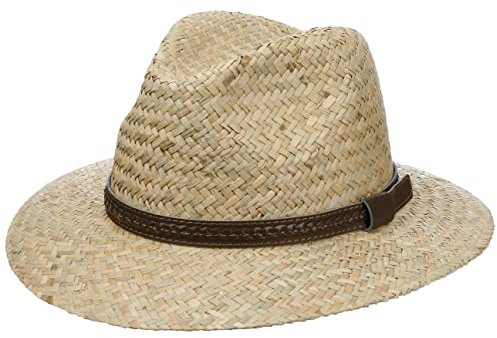 LIPODO Sombrero de Paja New Steven Traveller Hombre/Mujer - Made in Italy Verano Primavera/Verano - XL (60-61 cm) Natural