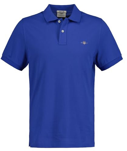 Gant Herren REG Shield SS Pique Polo, Rich Blue, 58