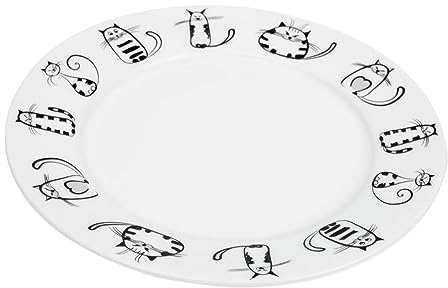BESTonZON Cartoon-katze Westliches Teller Aus Keramik Keramikplatte Dessertteller Vorspeisenteller Servierplatte Essensteller Steak Wohnaccessoire Empfindlich Ofen Porzellan